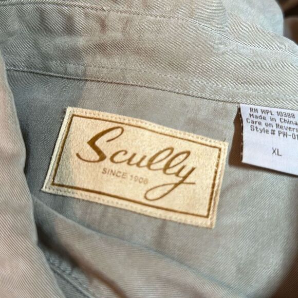 Scully Mens Tencel Shirt Star Buttons Size XL PW-011 Super Soft Western Country - Picture 7 of 9